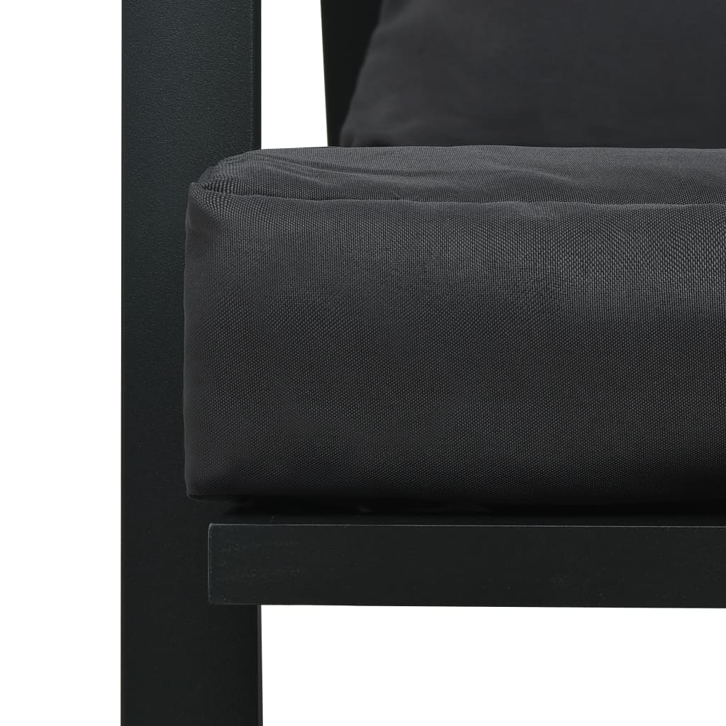 4-Delige Loungeset Met Kussens Aluminium Donkergrijs