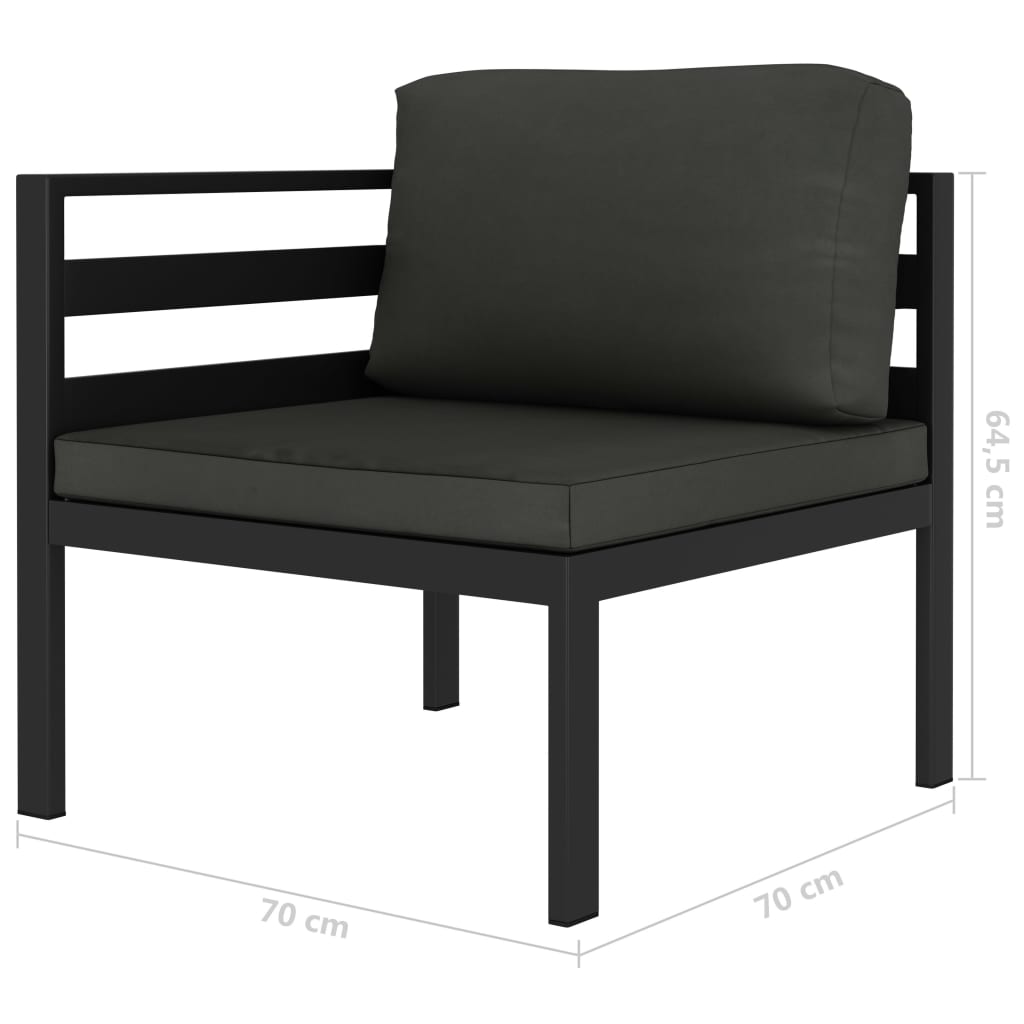 5-Delige Loungeset Met Kussens Aluminium Antraciet