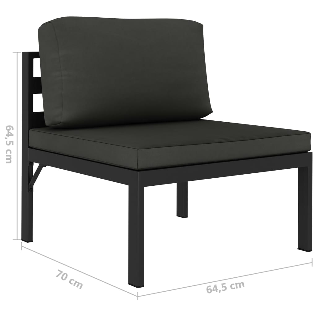 5-Delige Loungeset Met Kussens Aluminium Antraciet