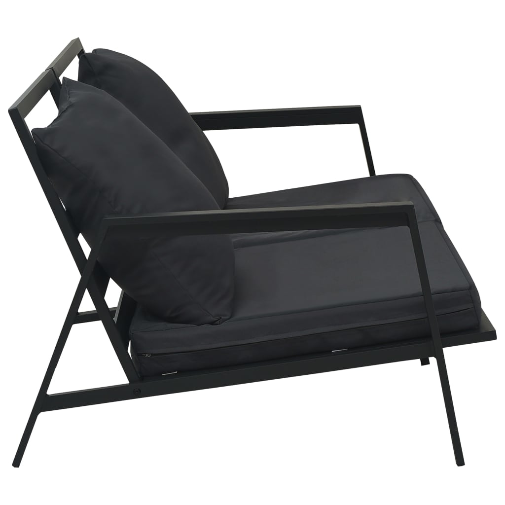 4-Delige Loungeset Met Kussens Aluminium Donkergrijs