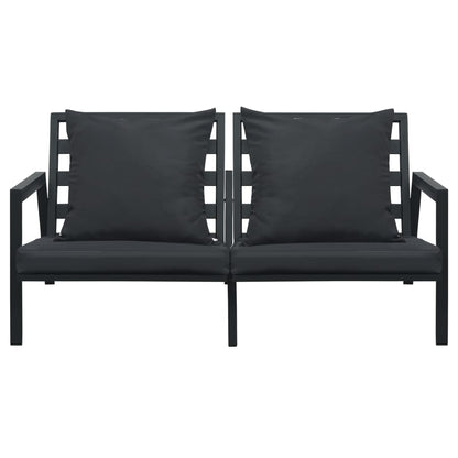 4-Delige Loungeset Met Kussens Aluminium Donkergrijs