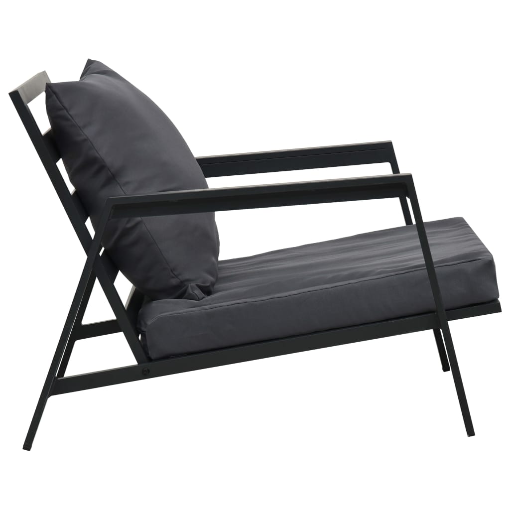 4-Delige Loungeset Met Kussens Aluminium Donkergrijs