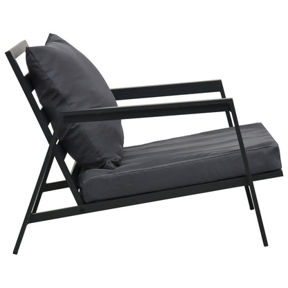 4-Delige Loungeset Met Kussens Aluminium Donkergrijs