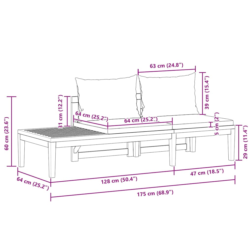 Tuinbank Met Tafel En Te Kussens Massief Acaciahout