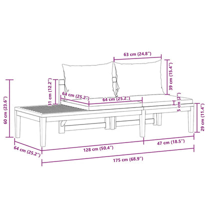 Tuinbank Met Tafel En Te Kussens Massief Acaciahout