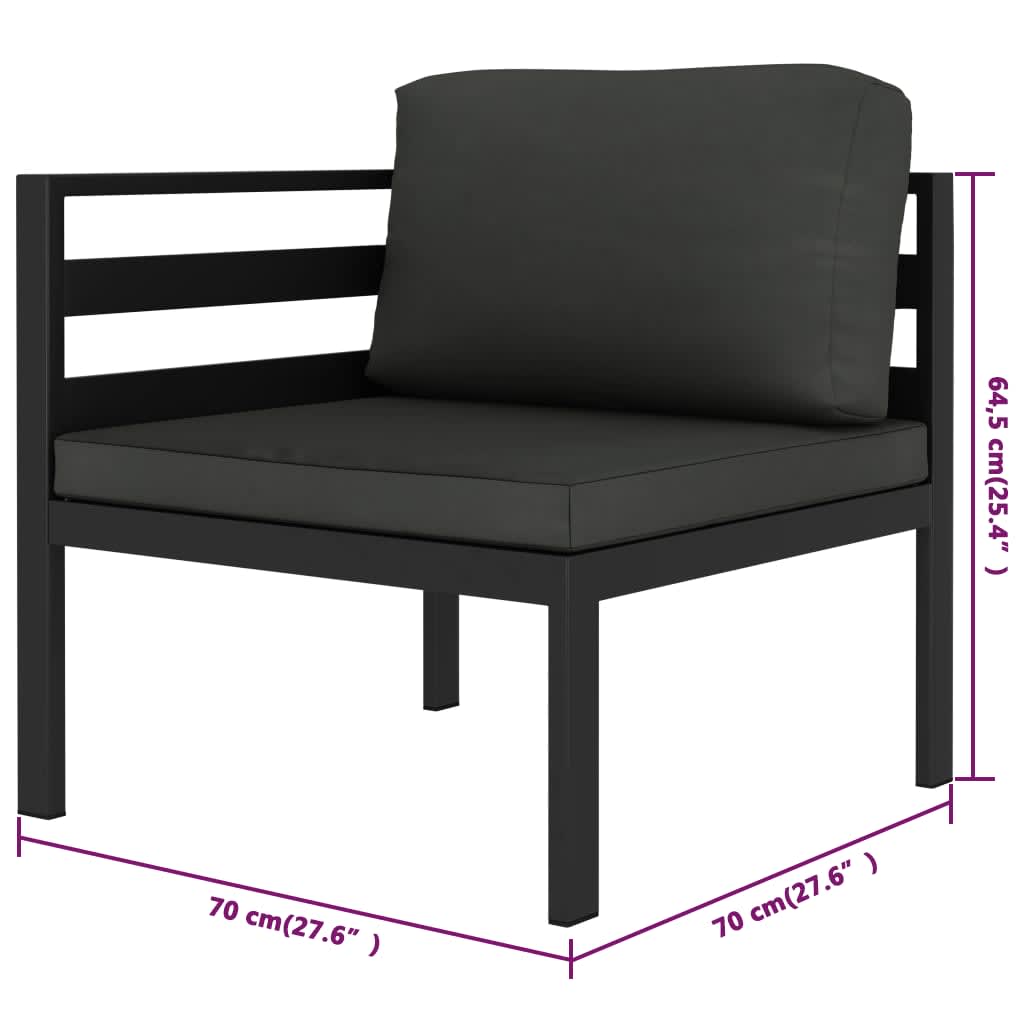 6-Delige Loungeset Met Kussens Aluminium Antracietkleurig