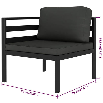 6-Delige Loungeset Met Kussens Aluminium Antracietkleurig