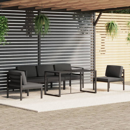 6-Delige Loungeset Met Kussens Aluminium Antracietkleurig