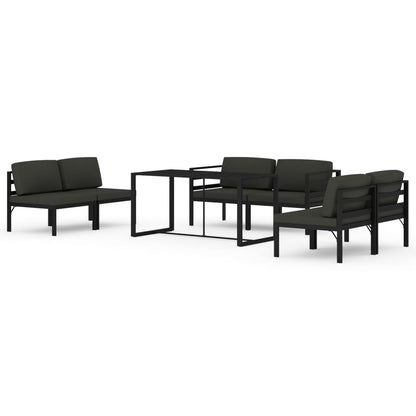 7-Delige Loungeset Met Kussens Aluminium Antracietkleurig