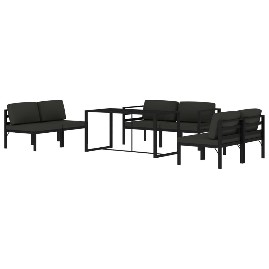 7-Delige Loungeset Met Kussens Aluminium Antracietkleurig