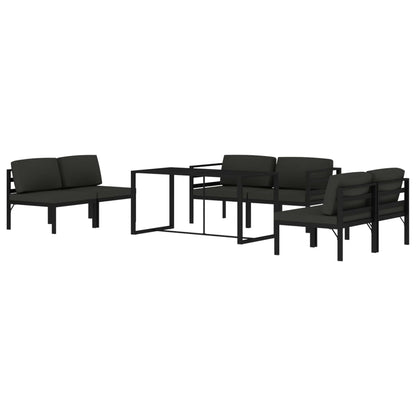 7-Delige Loungeset Met Kussens Aluminium Antracietkleurig