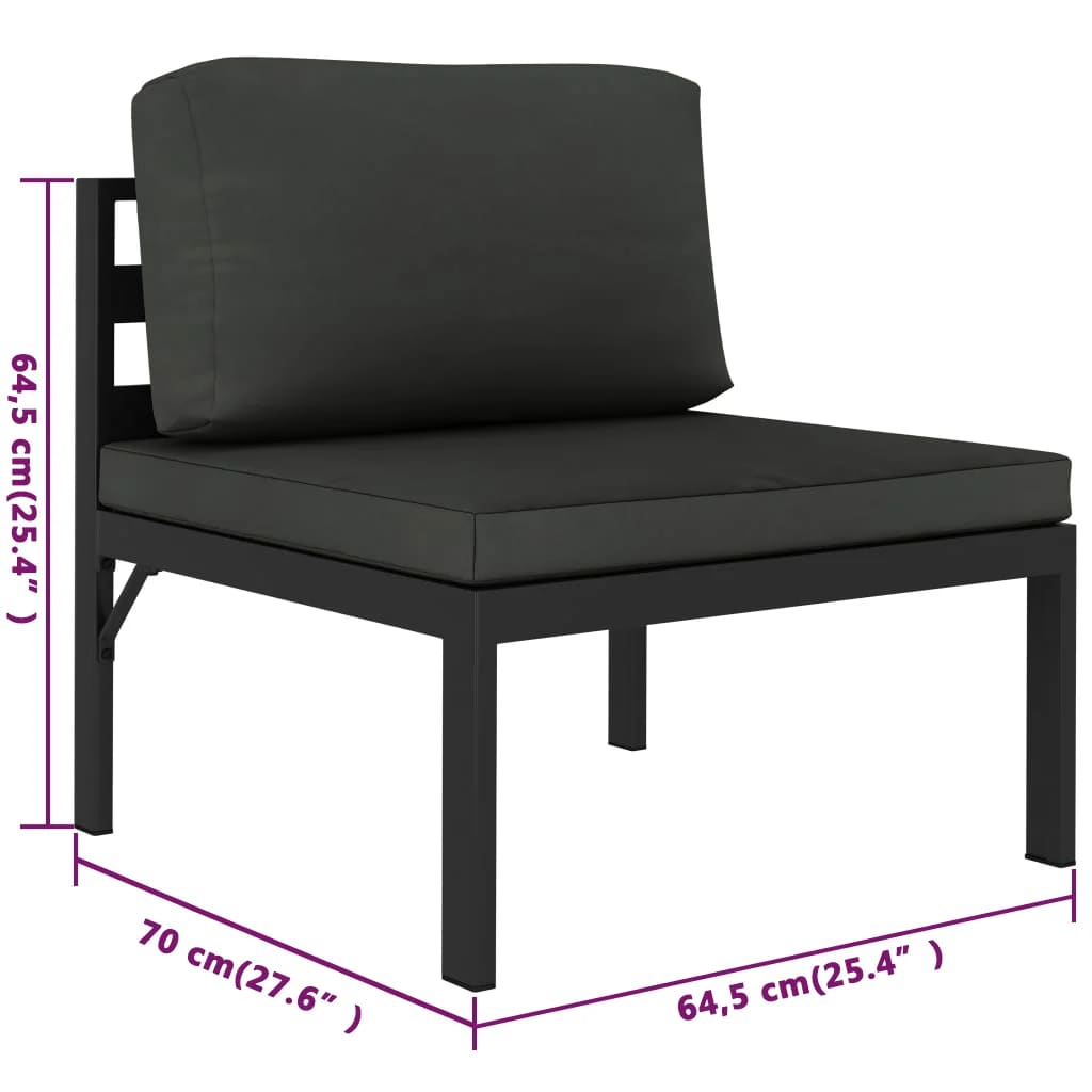 7-Delige Loungeset Met Kussens Aluminium Antracietkleurig