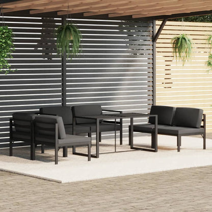 7-Delige Loungeset Met Kussens Aluminium Antracietkleurig