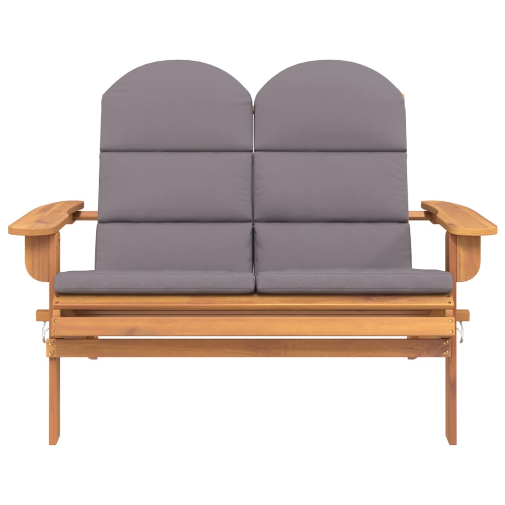 Tuinbank Adirondack Met Kussens 126 Cm Massief Acaciahout Donkergrijs