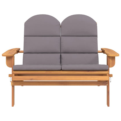 Tuinbank Adirondack Met Kussens 126 Cm Massief Acaciahout Donkergrijs