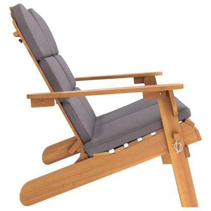 Tuinbank Adirondack Met Kussens 126 Cm Massief Acaciahout Donkergrijs