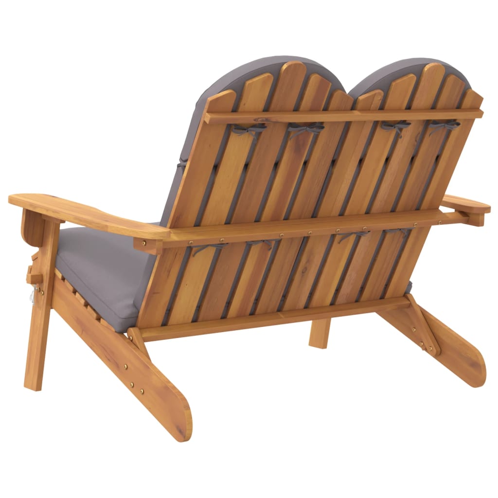 Tuinbank Adirondack Met Kussens 126 Cm Massief Acaciahout Donkergrijs