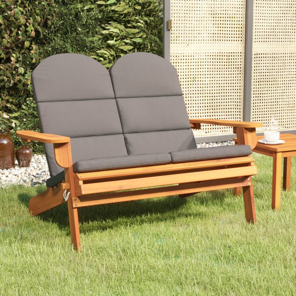 Tuinbank Adirondack Met Kussens 126 Cm Massief Acaciahout Donkergrijs