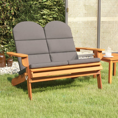 Tuinbank Adirondack Met Kussens 126 Cm Massief Acaciahout Donkergrijs