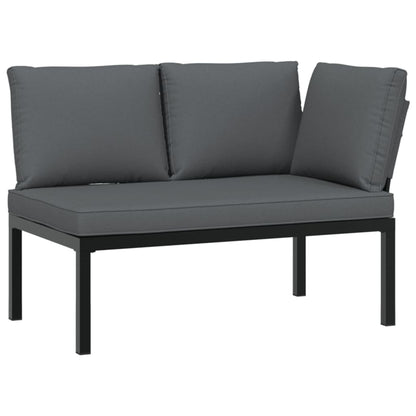 4-Delige Loungeset Met Kussens Aluminium Zwart