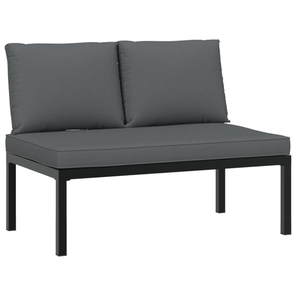 4-Delige Loungeset Met Kussens Aluminium Zwart