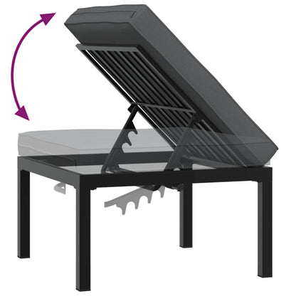 4-Delige Loungeset Met Kussens Aluminium Zwart