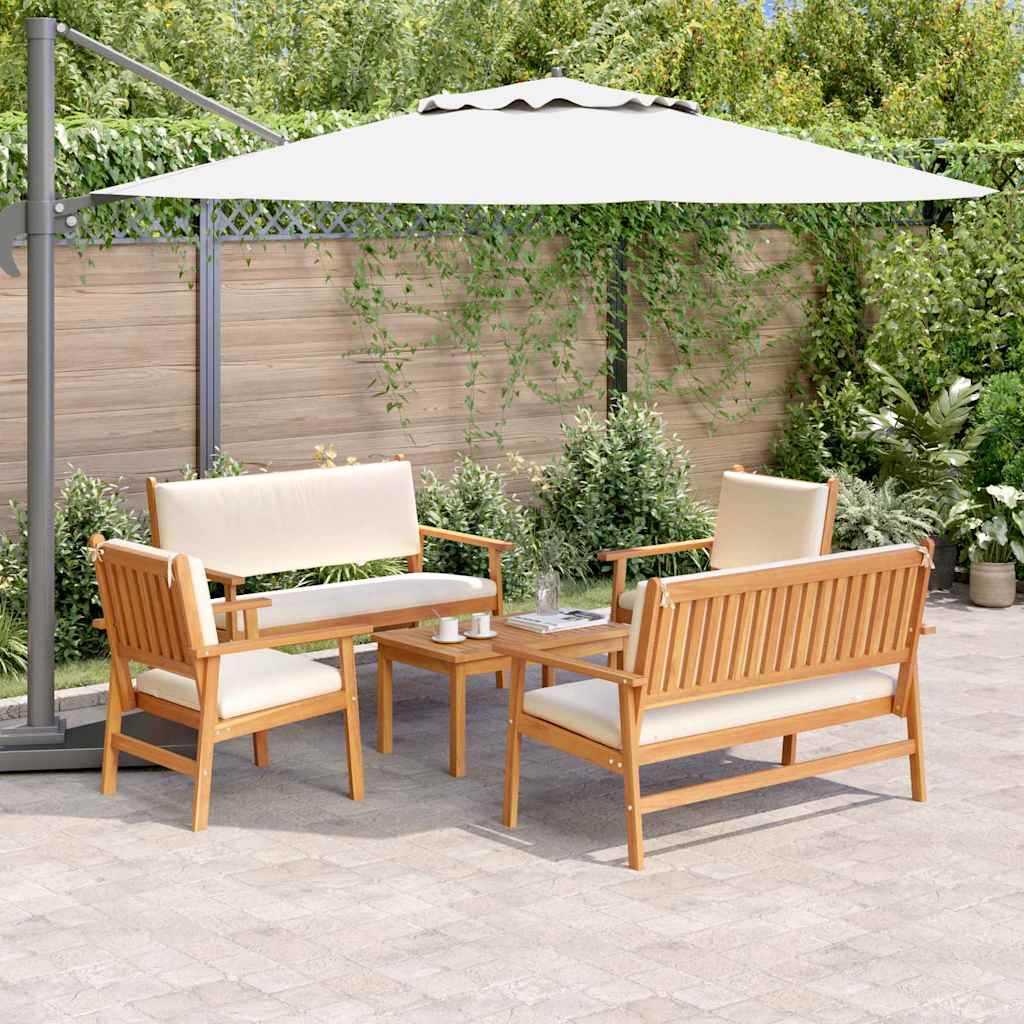 Tuinbank Set 5 Pcs Bruin Massief Acacia Hout