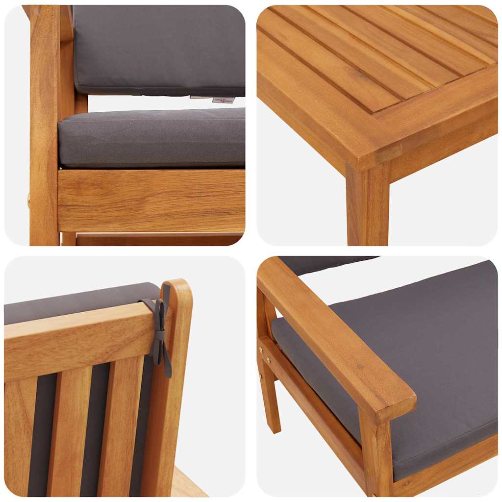 Tuinbank Set 5 Pcs Bruin Massief Acacia Hout