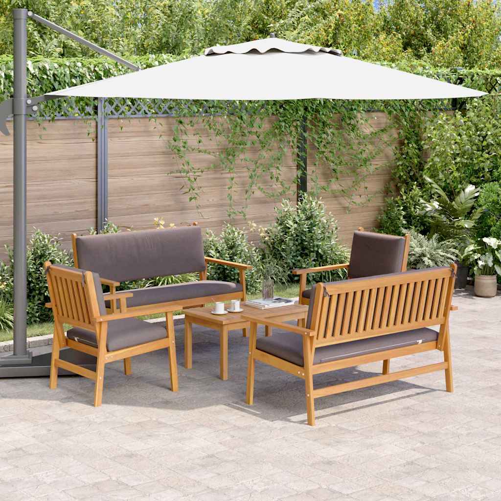Tuinbank Set 5 Pcs Bruin Massief Acacia Hout