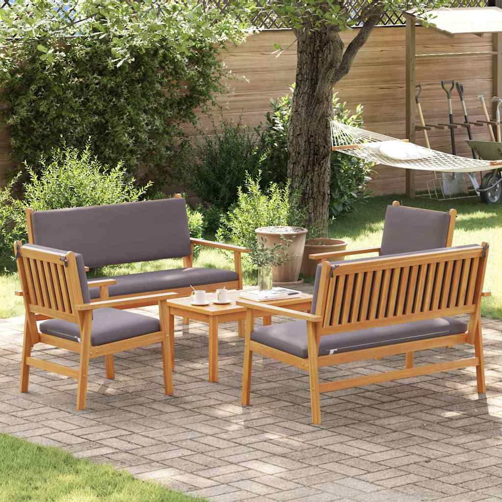 Tuinbank Set 5 Pcs Bruin Massief Acacia Hout