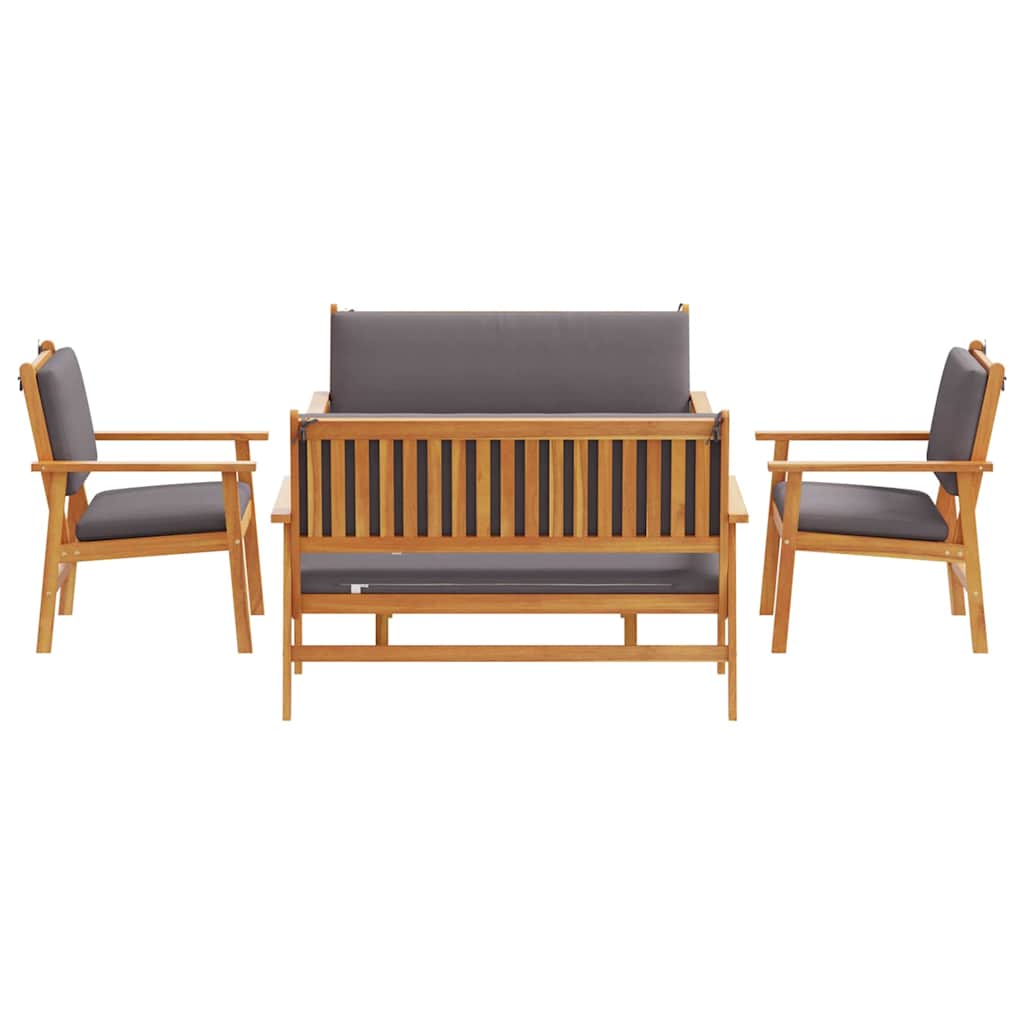 Tuinbank Set 5 Pcs Bruin Massief Acacia Hout