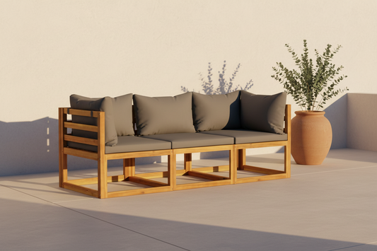 Acacia Modulaire Loungebank 3-zits met kussens
